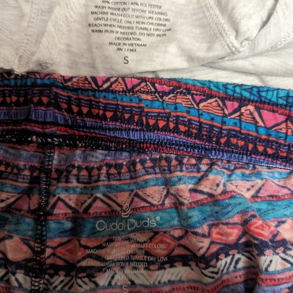 Cuddl Duds Mama Cita Gray Multi 2PCs PJ Set W/ Shorts & T-shirt Size S NWT - Picture 4 of 4